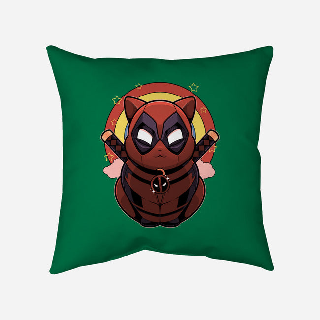 Red Cat Mutant-None-Removable Cover w Insert-Throw Pillow-Astrobot Invention