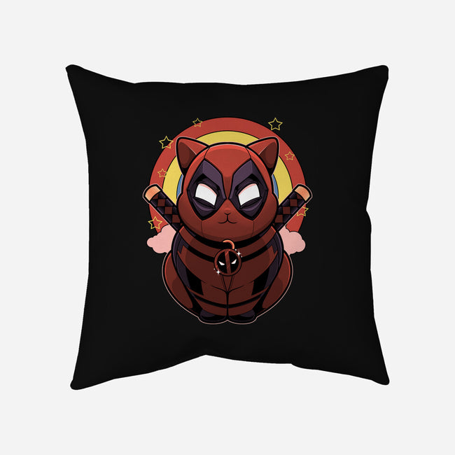 Red Cat Mutant-None-Removable Cover-Throw Pillow-Astrobot Invention