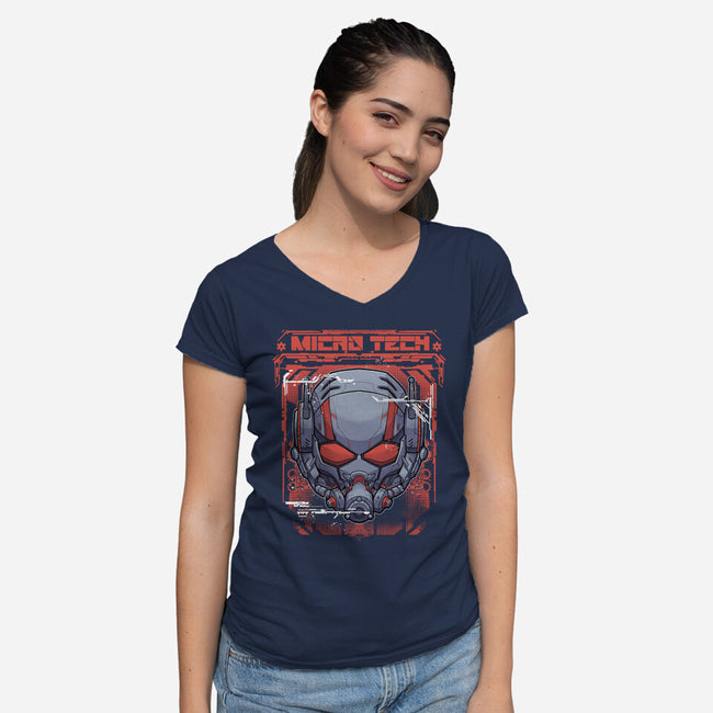 Ant Mech-Womens-V-Neck-Tee-Astrobot Invention