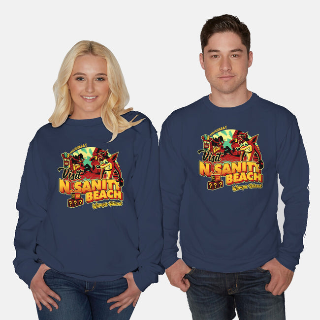 Visit N Sanity Beach-Unisex-Crew Neck-Sweatshirt-daobiwan