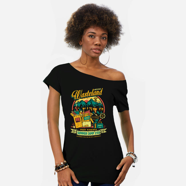 Radioactive Summer Camp-Womens-Off Shoulder-Tee-Olipop