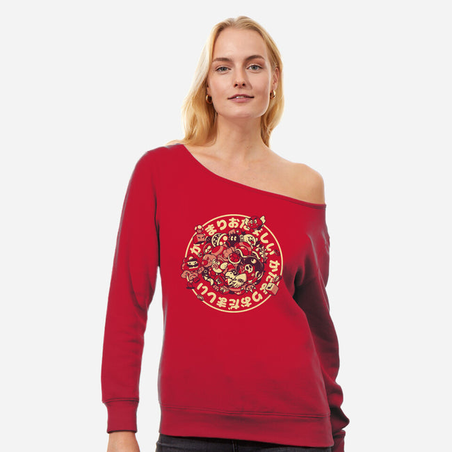 Let's A Roll-Womens-Off Shoulder-Sweatshirt-ilustrata