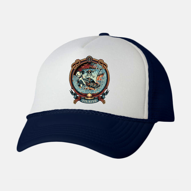 It's All About The Pirate Life-Unisex-Trucker-Hat-glitchygorilla