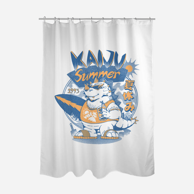 Kaiju Summer Vibes-None-Polyester-Shower Curtain-ilustrata