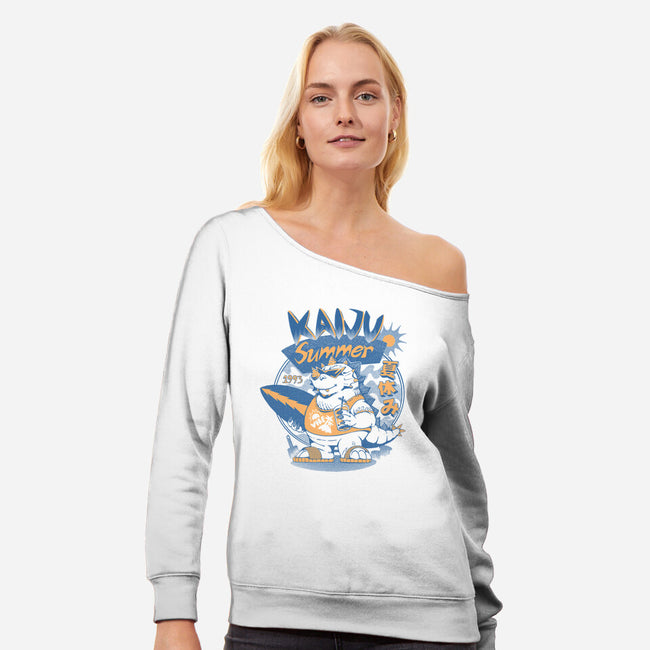 Kaiju Summer Vibes-Womens-Off Shoulder-Sweatshirt-ilustrata