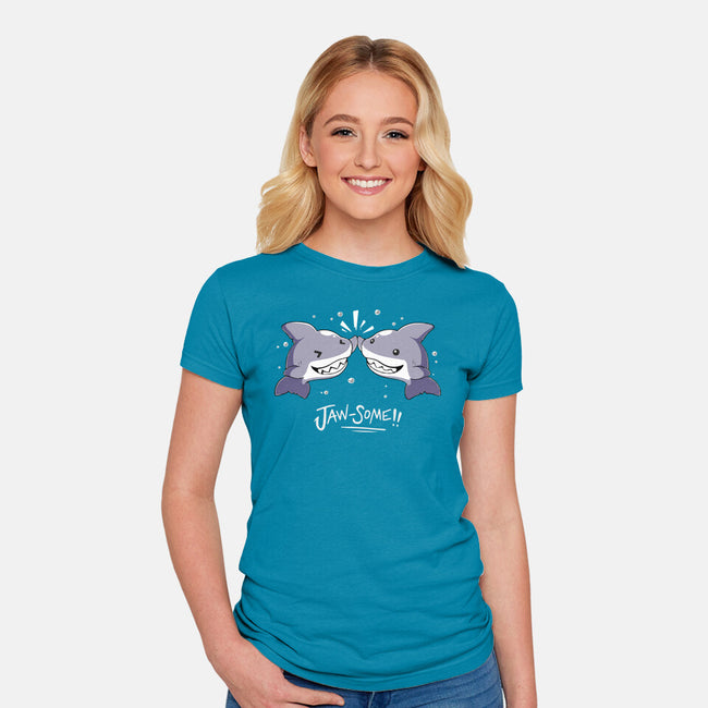 Shark Jaw-some-Womens-Fitted-Tee-FunNkey