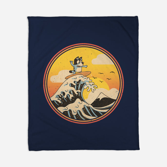 The Great Heeler Off Kanagawa-None-Fleece-Blanket-retrodivision