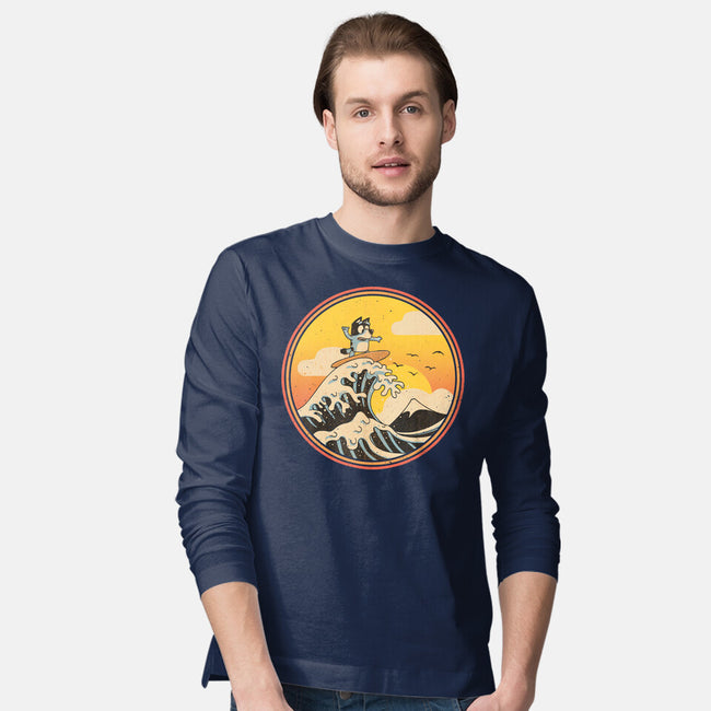 The Great Heeler Off Kanagawa-Mens-Long Sleeved-Tee-retrodivision