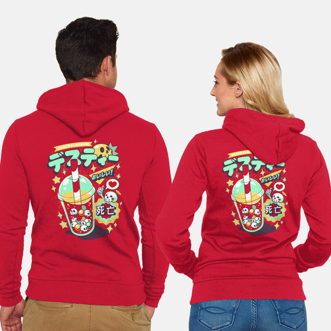 Death Tea Boba-Unisex-Zip-Up-Sweatshirt-ilustrata