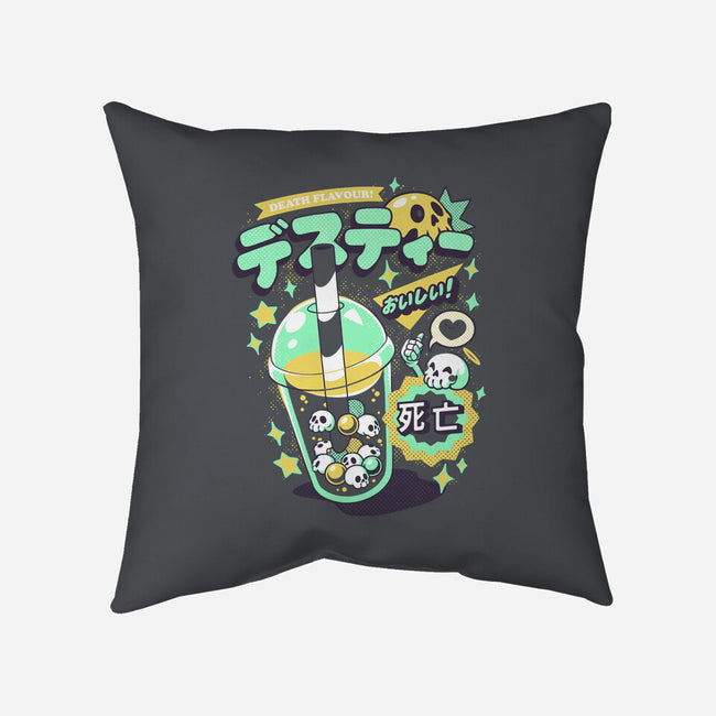 Death Tea Boba-None-Removable Cover w Insert-Throw Pillow-ilustrata