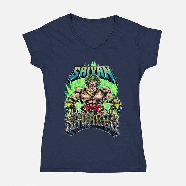 Sayan Savages-Womens-V-Neck-Tee-Knegosfield