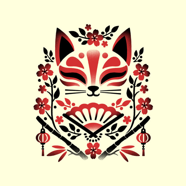 Kitsune Floral Symmetry-Dog-Bandana-Pet Collar-NemiMakeit