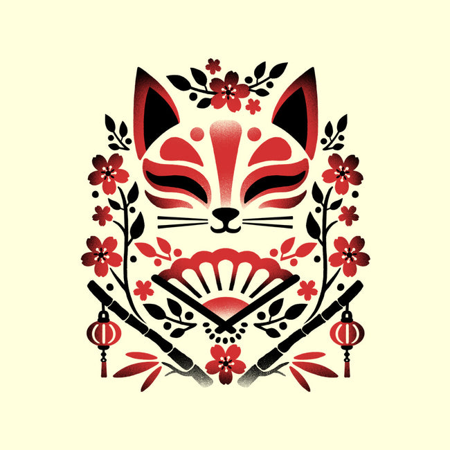 Kitsune Floral Symmetry-None-Glossy-Sticker-NemiMakeit