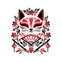 Kitsune Floral Symmetry-Womens-Off Shoulder-Sweatshirt-NemiMakeit