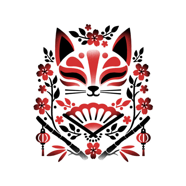 Kitsune Floral Symmetry-Youth-Basic-Tee-NemiMakeit