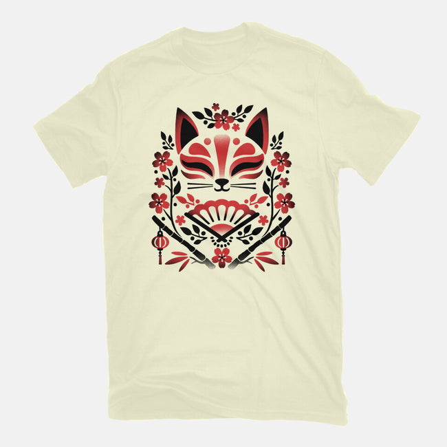 Kitsune Floral Symmetry-Mens-Basic-Tee-NemiMakeit