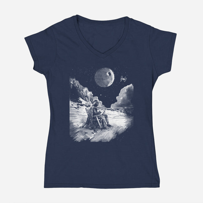 Summer On The Dark Side-Womens-V-Neck-Tee-kharmazero