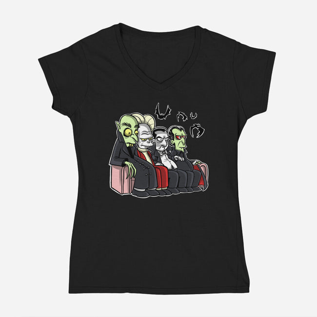 The Draculas-Womens-V-Neck-Tee-zascanauta