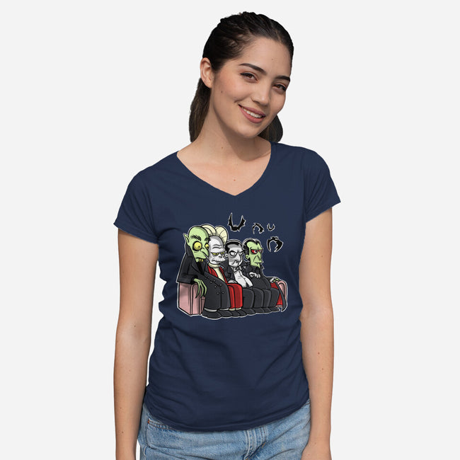 The Draculas-Womens-V-Neck-Tee-zascanauta