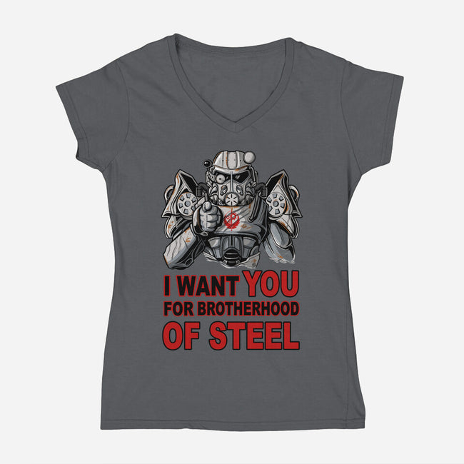 Brother Of Steel-Womens-V-Neck-Tee-FernandoSala