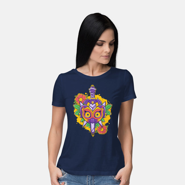 Zelda Mask-Womens-Basic-Tee-Ca Mask