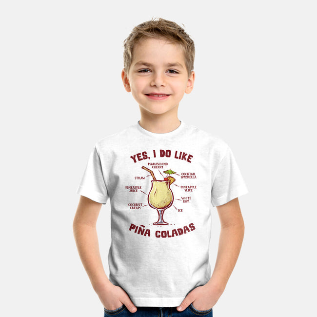 Yes I Do Like Pina Coladas-Youth-Basic-Tee-kg07