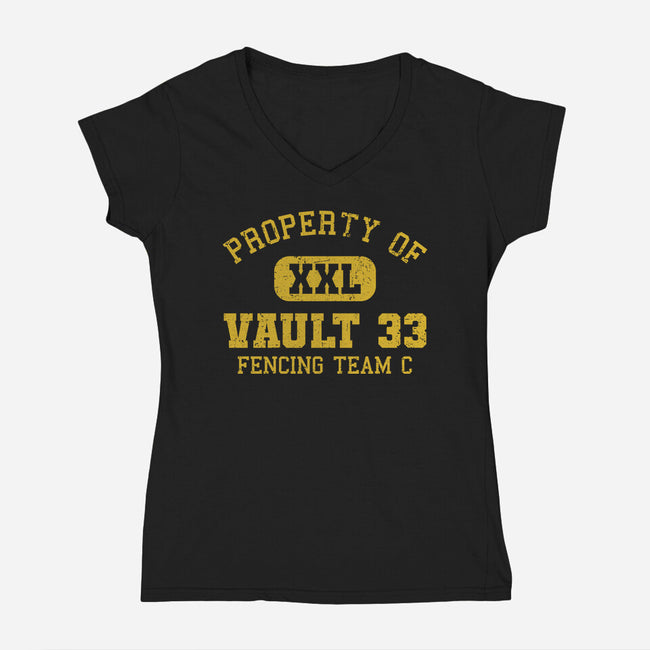 Property Of Vault 33-Womens-V-Neck-Tee-kg07