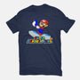 Super Penguin King 64-Womens-Fitted-Tee-rocketman_art