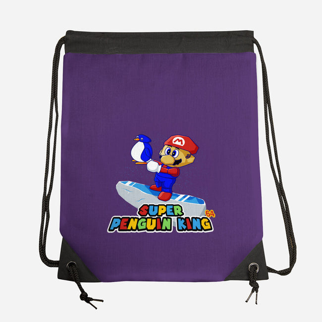 Super Penguin King 64-None-Drawstring-Bag-rocketman_art