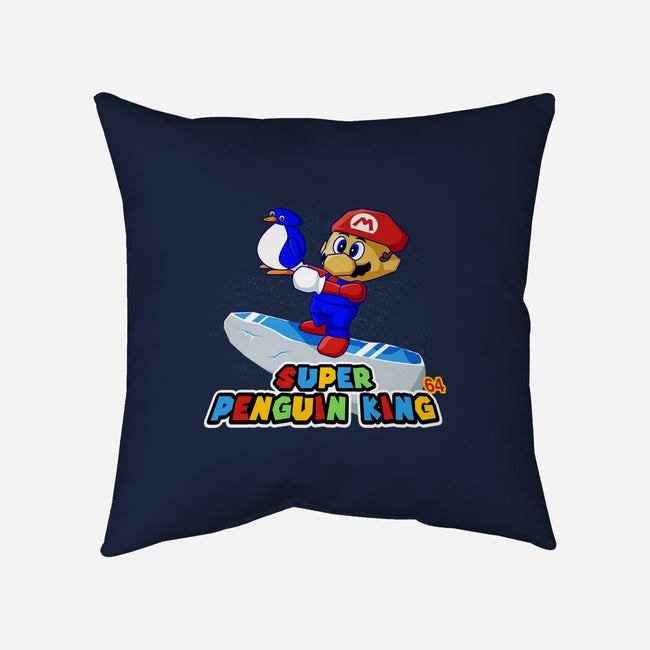 Super Penguin King 64-None-Removable Cover w Insert-Throw Pillow-rocketman_art