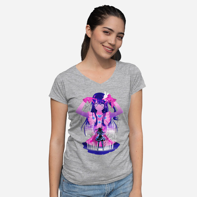 My Favorite Idol-Womens-V-Neck-Tee-hypertwenty