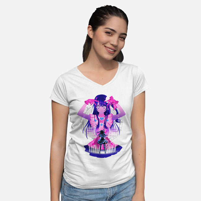 My Favorite Idol-Womens-V-Neck-Tee-hypertwenty