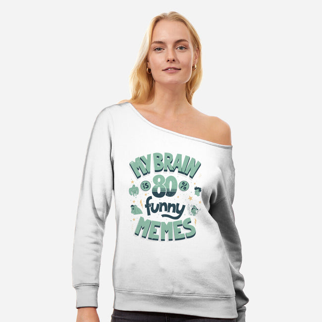 Full Of Funny Memes-Womens-Off Shoulder-Sweatshirt-Jorge Toro