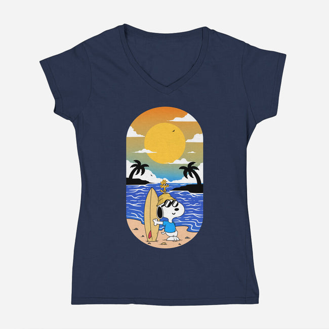 Summer Surf-Womens-V-Neck-Tee-Tri haryadi