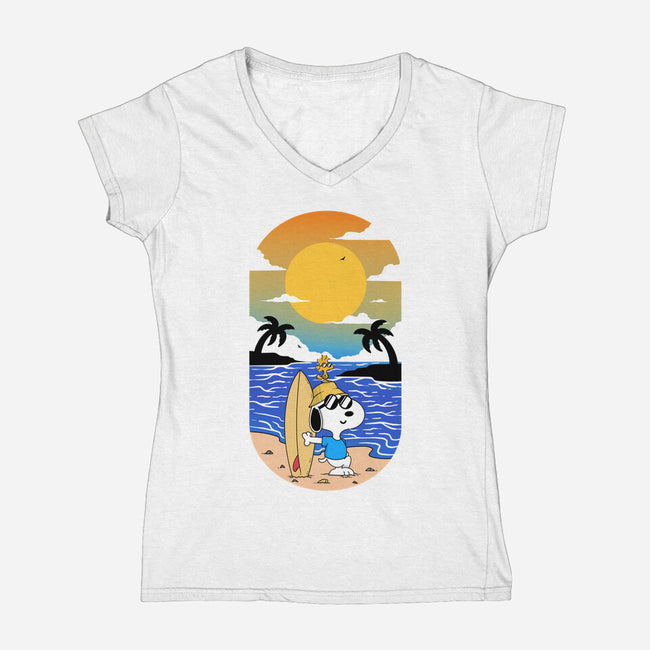 Summer Surf-Womens-V-Neck-Tee-Tri haryadi