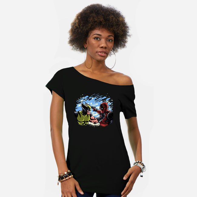 Face To Face-Womens-Off Shoulder-Tee-zascanauta