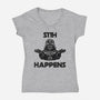 Sith Happens-Womens-V-Neck-Tee-zachterrelldraws