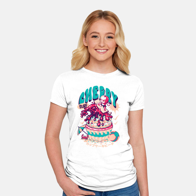 Cherry Surf-Womens-Fitted-Tee-Estudio Horta