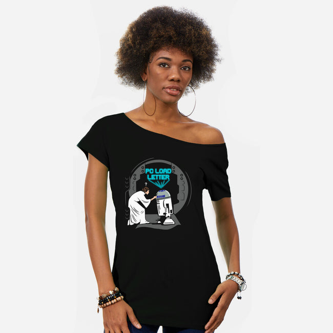 Droid Error-Womens-Off Shoulder-Tee-dwarmuth