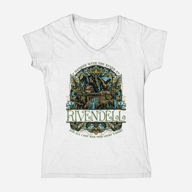 I Went To See The Elves-Womens-V-Neck-Tee-glitchygorilla