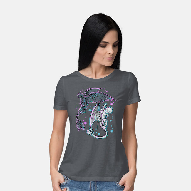 Couple Of Dragons-Womens-Basic-Tee-nickzzarto