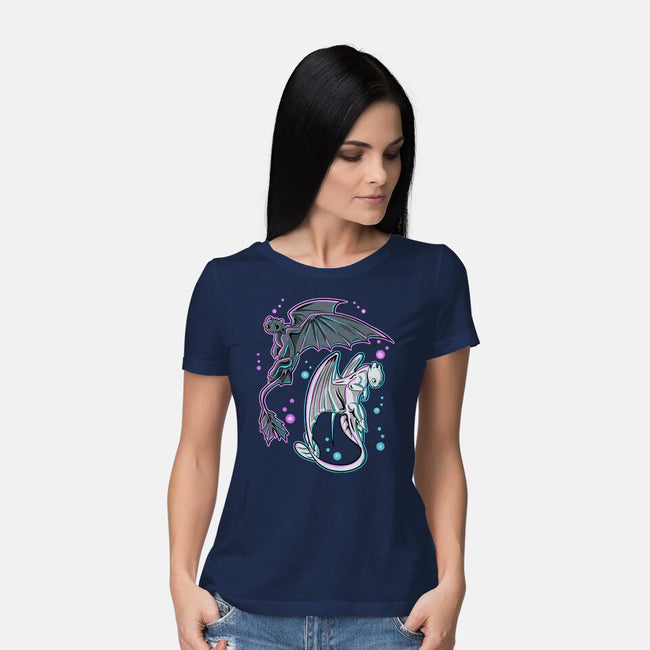 Couple Of Dragons-Womens-Basic-Tee-nickzzarto