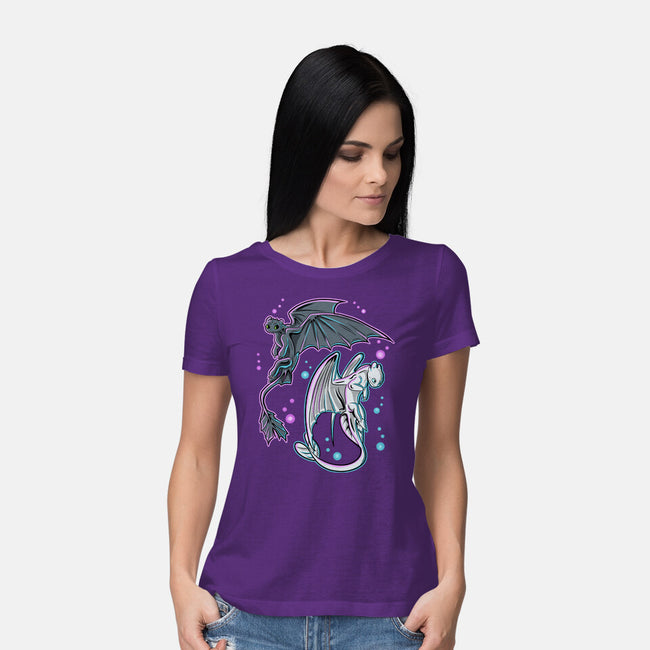 Couple Of Dragons-Womens-Basic-Tee-nickzzarto