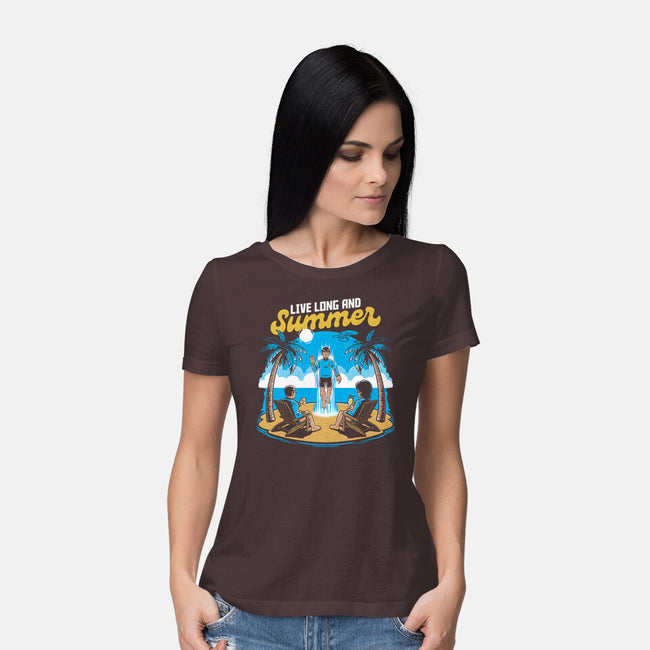 Scifi Summer Trekkie-Womens-Basic-Tee-Studio Mootant