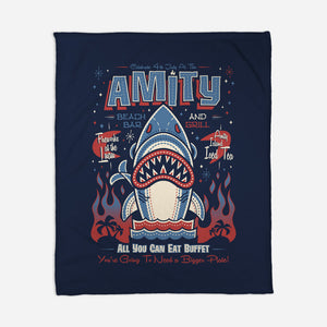 Amity Beach Bar-None-Fleece-Blanket-Nemons