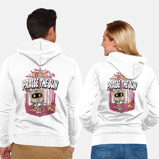 Praise The Sun Retro-Unisex-Zip-Up-Sweatshirt-Donnie