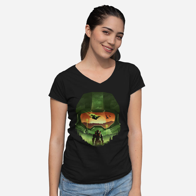 Infinite Landscape-Womens-V-Neck-Tee-dandingeroz