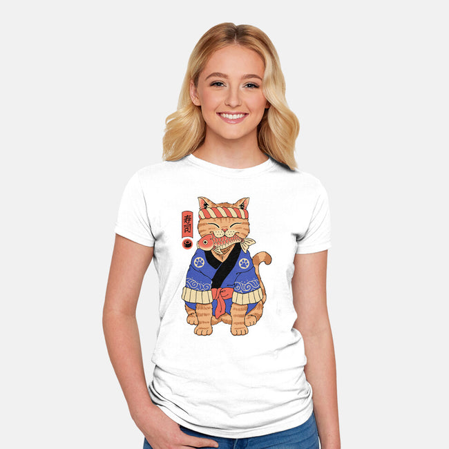 The Sushi Meowster-Womens-Fitted-Tee-vp021