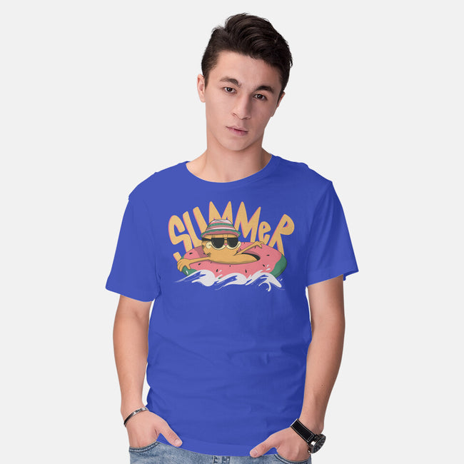 Summer Cat-Mens-Basic-Tee-OnlyColorsDesigns