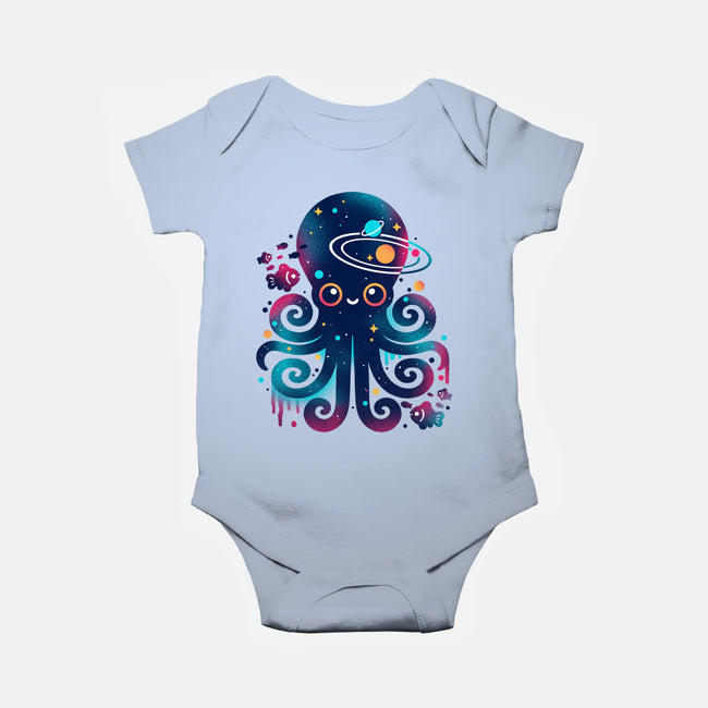 Space Octopus Galaxy-Baby-Basic-Onesie-NemiMakeit